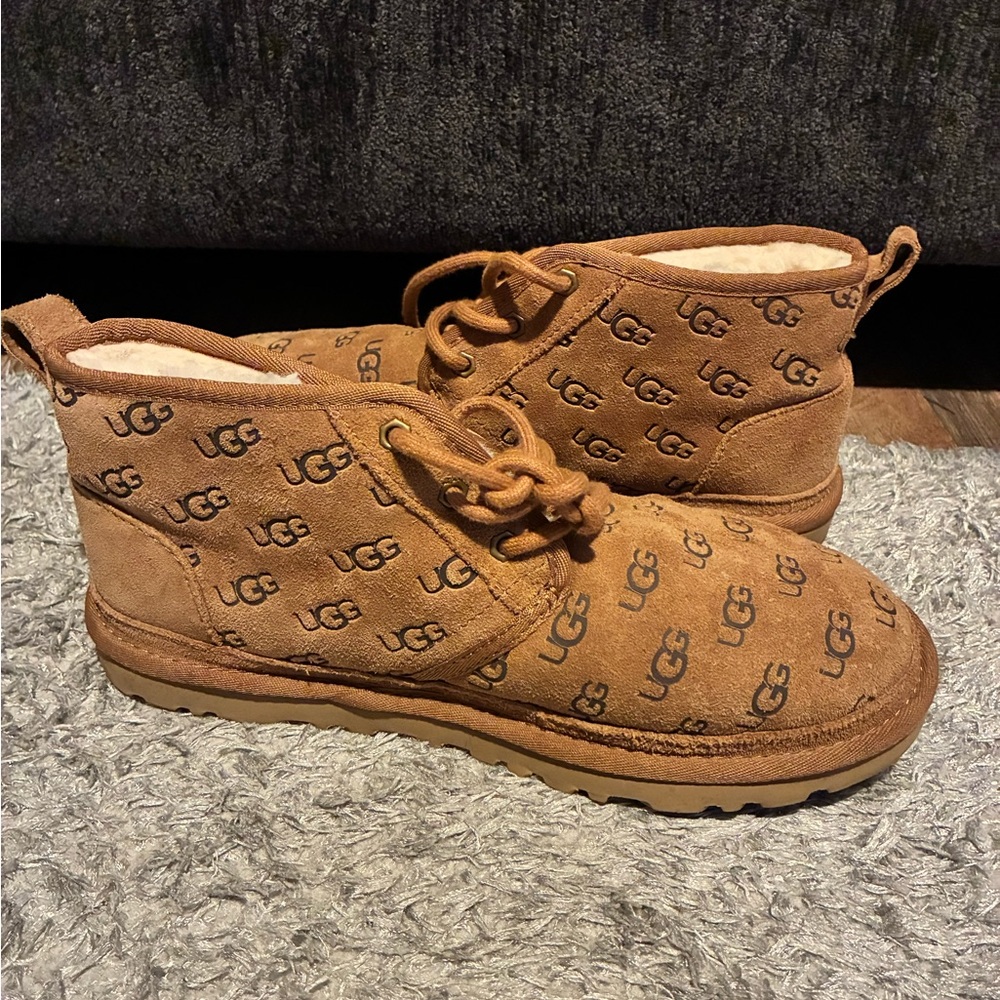 UGG Tan Suede Boots with Textured Soles
